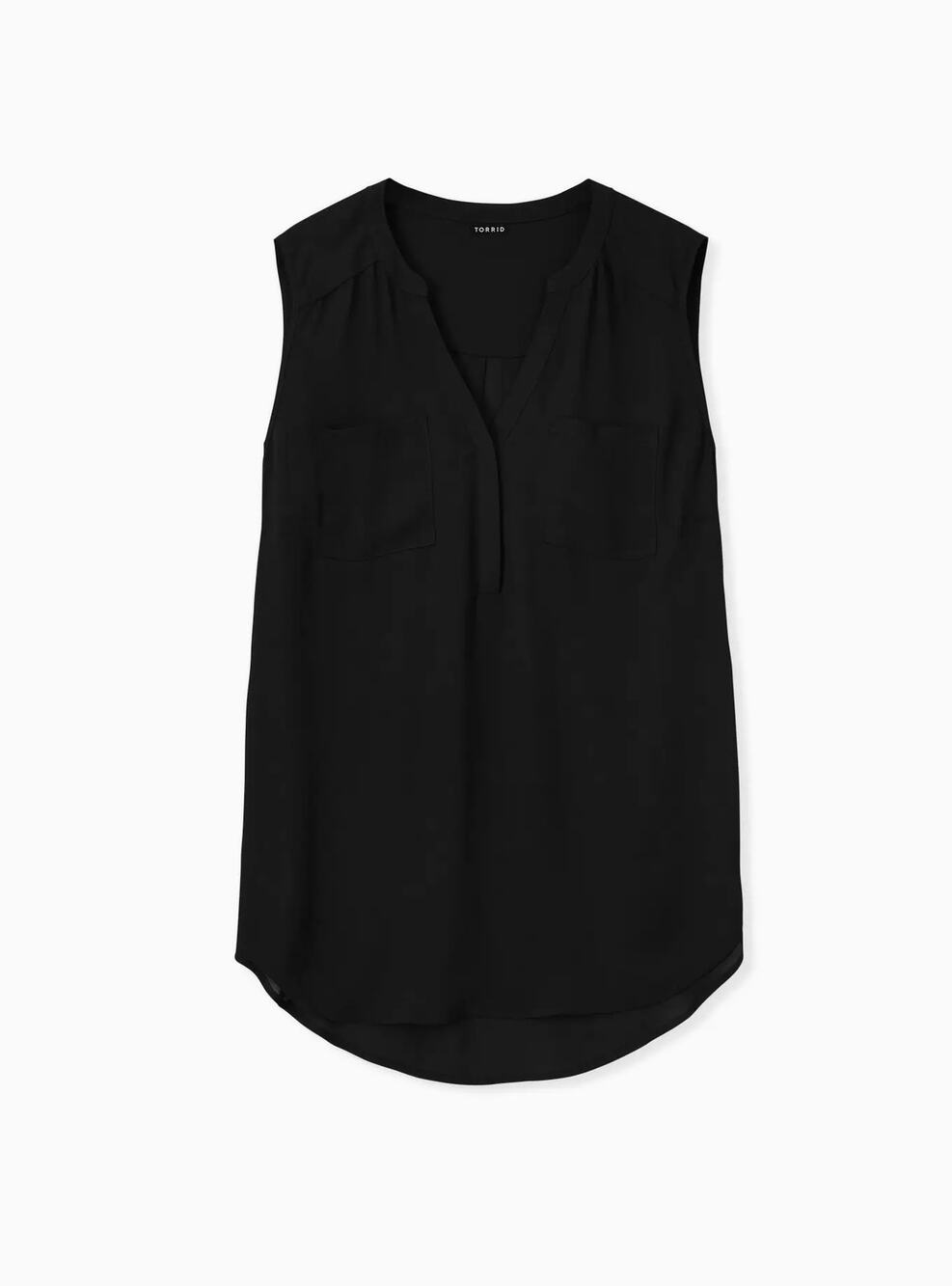 Torrid Size 1 Black Harper Georgette Sleeveless Pullover Blouse Career Top
